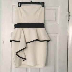 Strapless mini homecoming dress